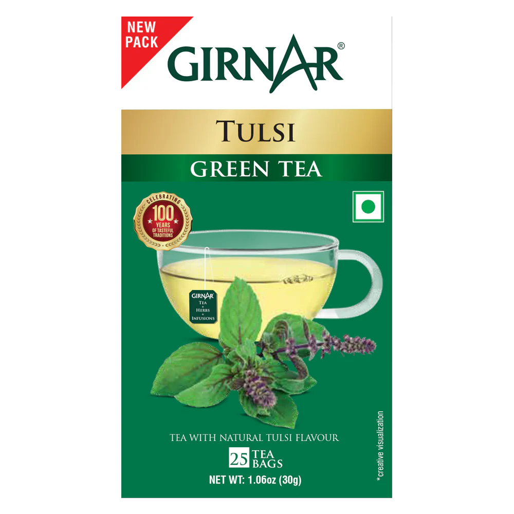 Bolsitas de té verde Girnar - Tulsi
