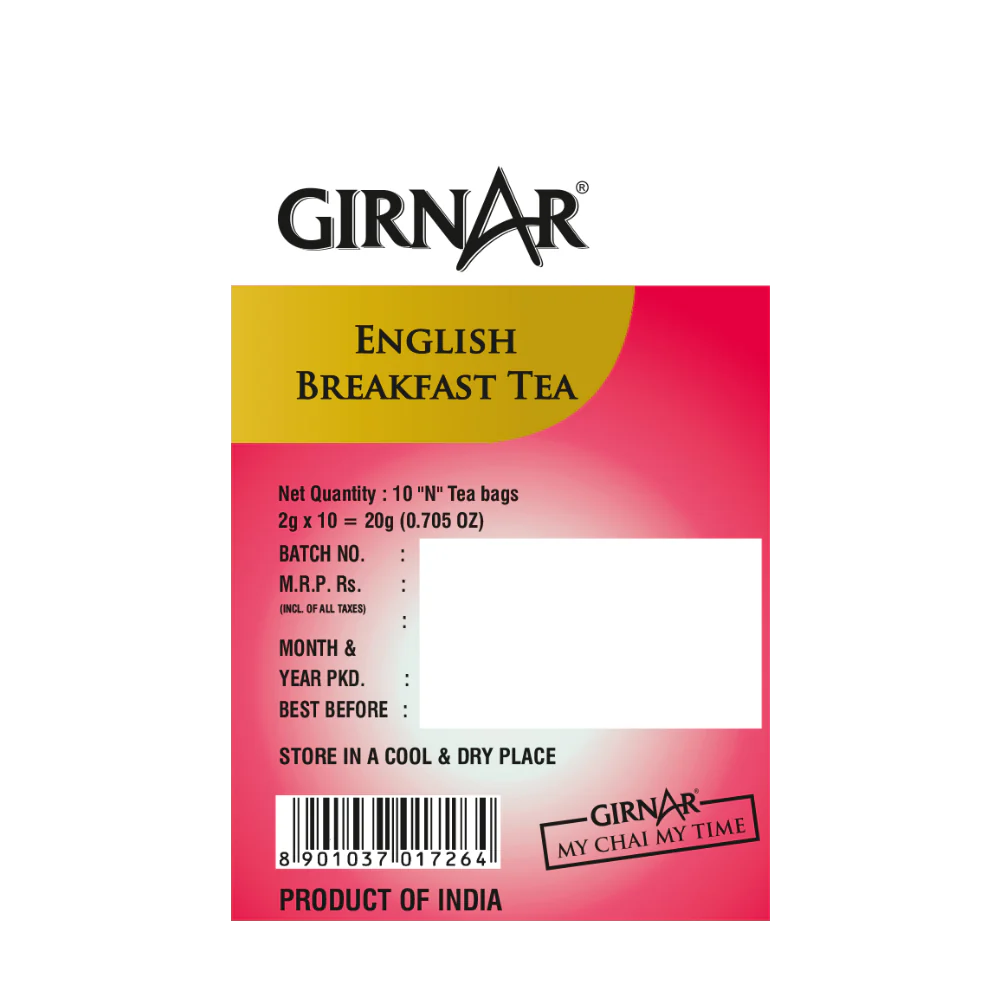 Bolsitas de té negro Girnar - Desayuno inglés 