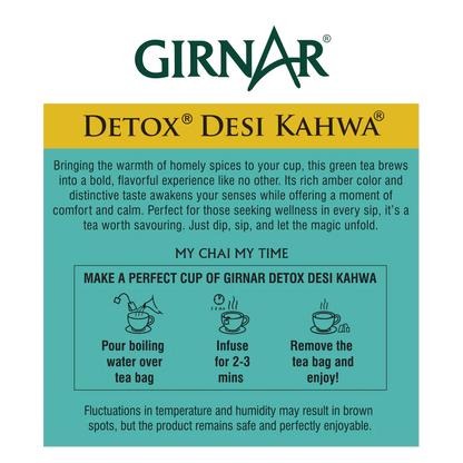 Bolsitas de Té Verde Girnar - Detox / Desi Kahwa 