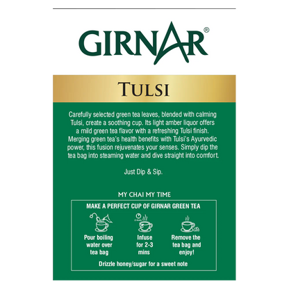 Bolsitas de té verde Girnar - Tulsi 