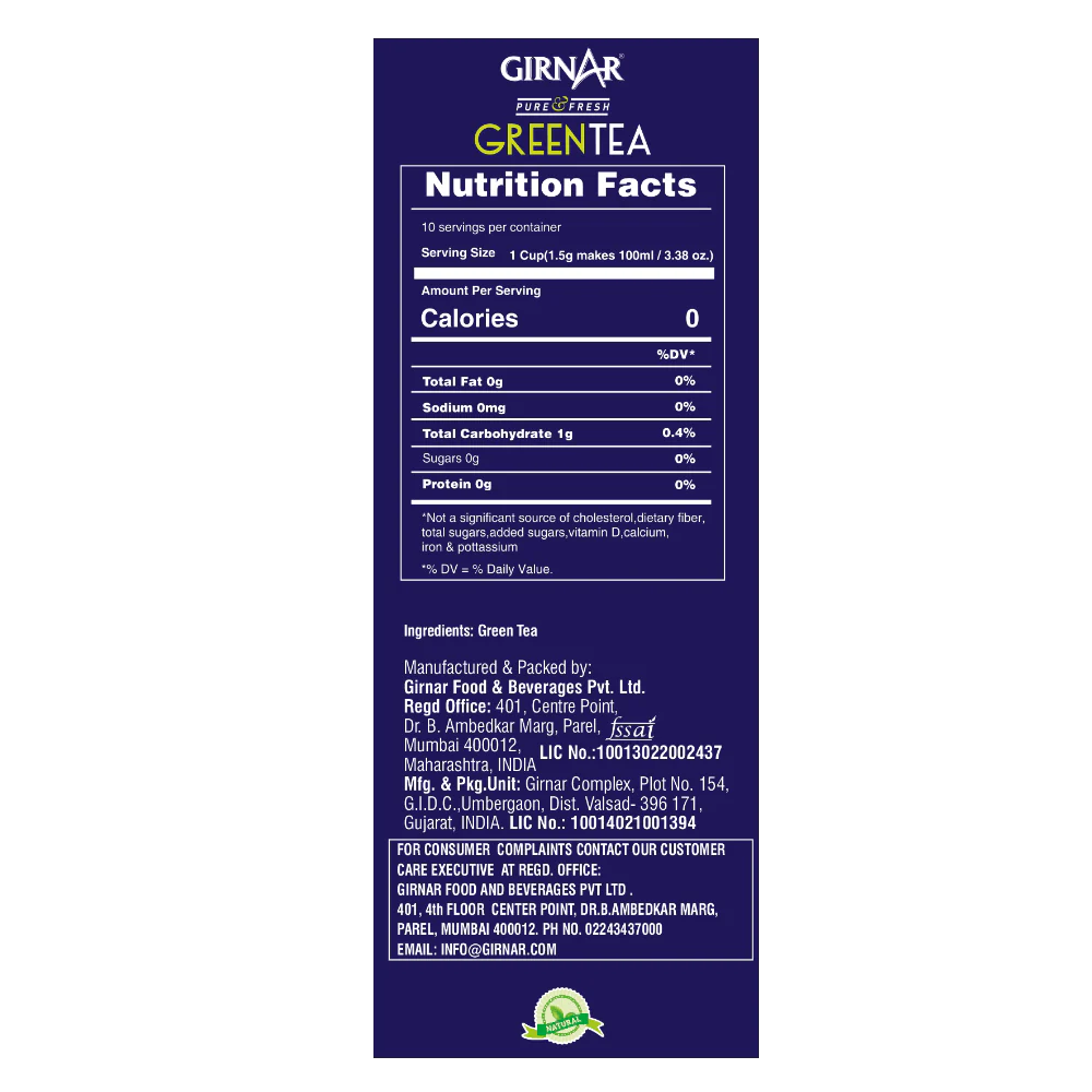 Bolsitas de té verde Girnar 