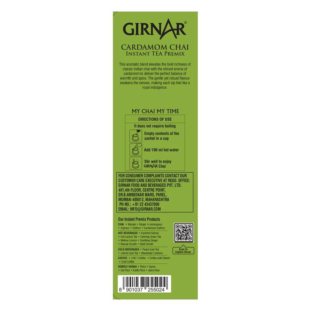Premezcla de té instantáneo Girnar con cardamomo 