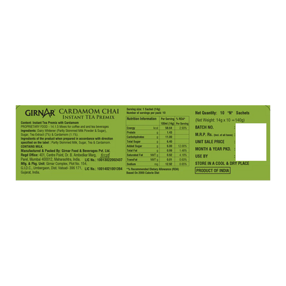 Premezcla de té instantáneo Girnar con cardamomo 