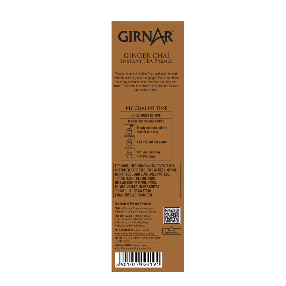 Premezcla de té instantáneo Girnar con jengibre 